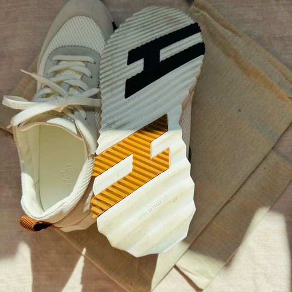 Hermès Bouncing Sneakers White Mesh & Suede EU 45 Excellent Condition - Picture 7 of 8